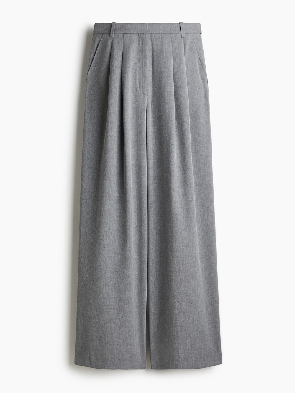 H&M Wide Leg Trousers in Light Gray